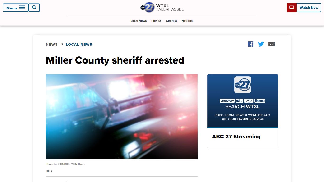 Miller County sheriff arrested
